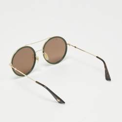 Gucci Green/Red Mirrored GG0061S Round Sunglasses