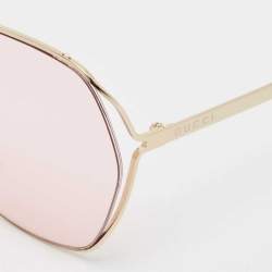 مملوكة مسبقًا Gucci Pink/Gold GG0818SA GG Oversized Sunglasses