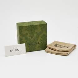 Pre Owned Gucci Double G Faux Pearl Gold Tone Earrings