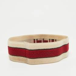 Pre Owned Gucci Beige Web Terry Head band