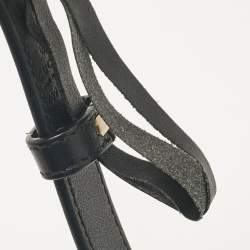 Pre Owned Gucci Black Leather GG Marmont Slim Belt 120 CM