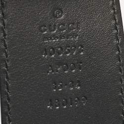 Gucci Black Leather GG Marmont Buckle Belt 85CM