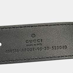 Gucci Black Leather GG Marmont Buckle Belt 95CM