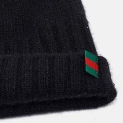 Gucci Black Rib Knit Cashmere Beanie