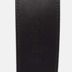 Pre Owned Gucci Black Leather GG Marmont Buckle Belt 75CM