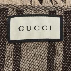 Gucci Brown GG Survive Wool & Silk Scarf