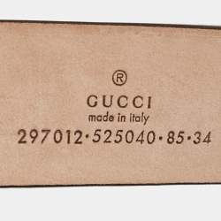 Pre Owned Gucci Brown Micoguccissima Leather Buckle Belt 85CM