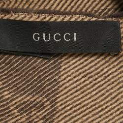 Pre Owned Gucci Brown GG Interlocking Jacquard Stole