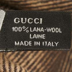 Pre Owned Gucci Brown GG Interlocking Jacquard Stole