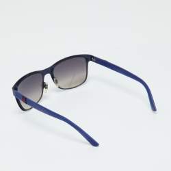 Pre Owned Gucci Blue/Grey Gradient GG2247/S Web Detail Rectangle Sunglasses