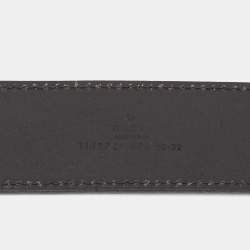 Pre Owned Gucci Black Leather Interlocking G Buckle Belt 80CM