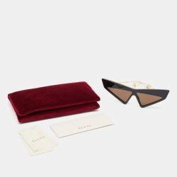 Gucci Black GG0430S Crystals Embellished Geometric Sunglasses