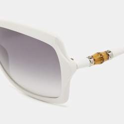 Gucci White/Black Gradient GG 3131/S Bamboo Oversized Sunglasses