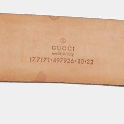 Gucci Silver Leather Horsebit Buckle Belt 80 CM