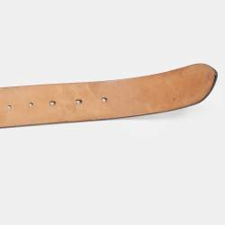 Gucci Silver Leather Horsebit Buckle Belt 80 CM