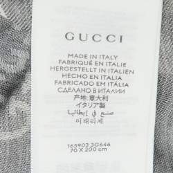 Pre Owned Gucci Grey GG Guccissima Wool Blend Shawl