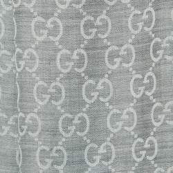 Pre Owned Gucci Grey GG Guccissima Wool Blend Shawl