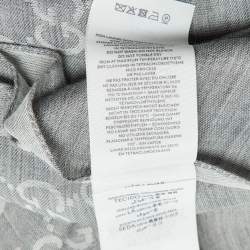 Pre Owned Gucci Grey GG Guccissima Wool Blend Shawl