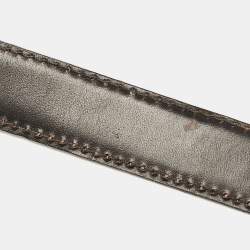 Pre Owned Gucci Bronze Guccissima Leather Slim Belt 90 CM