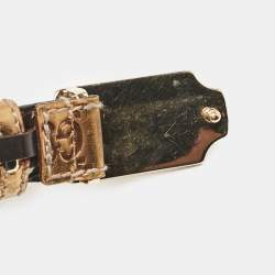 Pre Owned Gucci Bronze Guccissima Leather Slim Belt 90 CM