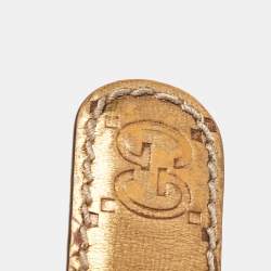 Pre Owned Gucci Bronze Guccissima Leather Slim Belt 90 CM