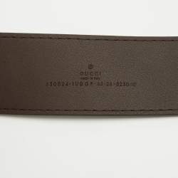 Pre Owned حزام غوتشي حلي مزين جلد بني داكن 65 سم