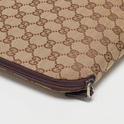 Gucci Beige/Brown GG Canvas and Leather Laptop Case