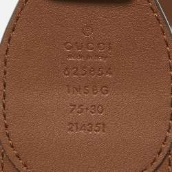 Pre Owned Gucci Brown/Beige GG Supreme Canvas and Leather Horsebit Belt 75CM