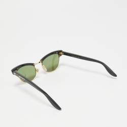 Pre Owned Gucci Black/Green Mirrored GG0153S Crystal Clubmaster Sunglasses
