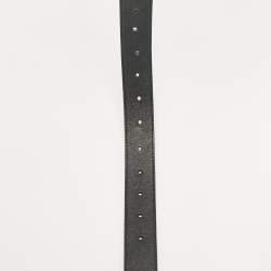 Pre Owned Gucci Black Leather GG Marmont Buckle Belt 90CM