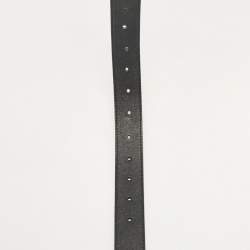 Pre Owned Gucci Black Leather GG Marmont Buckle Belt 90CM