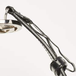 Pre Owned Gucci Black Leather Interlocking G Buckle Belt 90CM