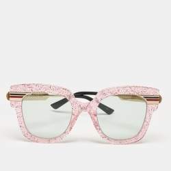 Gucci Pink Glitter/Green GG0281S Oversized Sunglasses