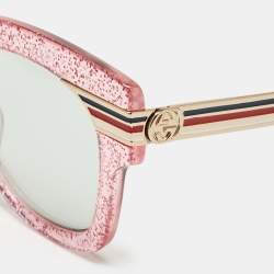 Gucci Pink Glitter/Green GG0281S Oversized Sunglasses