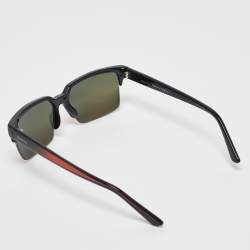 Pre Owned Gucci Black/Green Orange Mirrored GG3710S Half Rim Sunglasses