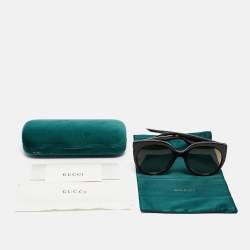 Pre Owned Gucci Tortoise Brown Gradient GG0325S Cat Eye Sunglasses