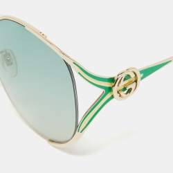 Gucci Green Gradient GG0225S Oversized Sunglasses