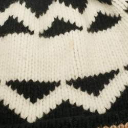 Gucci Black/White GG Wool Rib Knit Beanie L