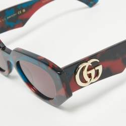 Pre Owned Gucci Multicolor/Black GG1421S Cat Eye Sunglasses