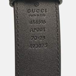 Gucci Black Leather GG Marmont Buckle Belt 70CM
