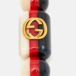 Gucci GG Resin Two Tone Metal  Lapel Pin