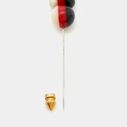 Gucci GG Resin Two Tone Metal  Lapel Pin