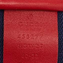 Pre Owned Gucci Multicolor Web Canvas Queen Margaret Bee Belt 80CM