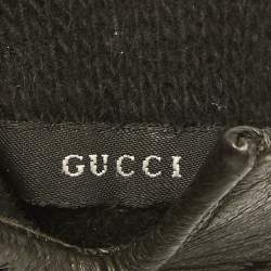 Gucci Brown Leather Web Horsebit Gloves Size 7