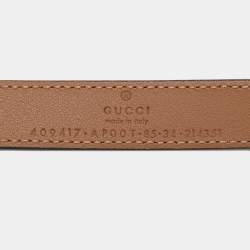 Pre Owned Gucci Brown Leather GG Marmont Waist Belt 85 CM