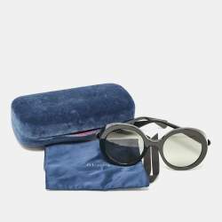 Pre Owned Gucci Black GG0376S Interlocking G Round Sunglasses