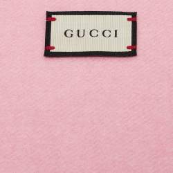 Gucci Pink LOVED Embellished Cashmere & Silk Scarf