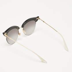 Pre Owned Gucci Black/Grey Gradient GG0212S Pearl Studded Cat Eye Sunglasses
