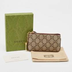 Gucci Beige GG Supreme Canvas Key Case