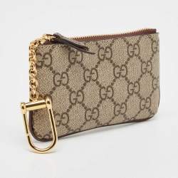 Gucci Beige GG Supreme Canvas Key Case